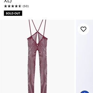 Savage X Fenty Maroon Fishnet Body Stockings